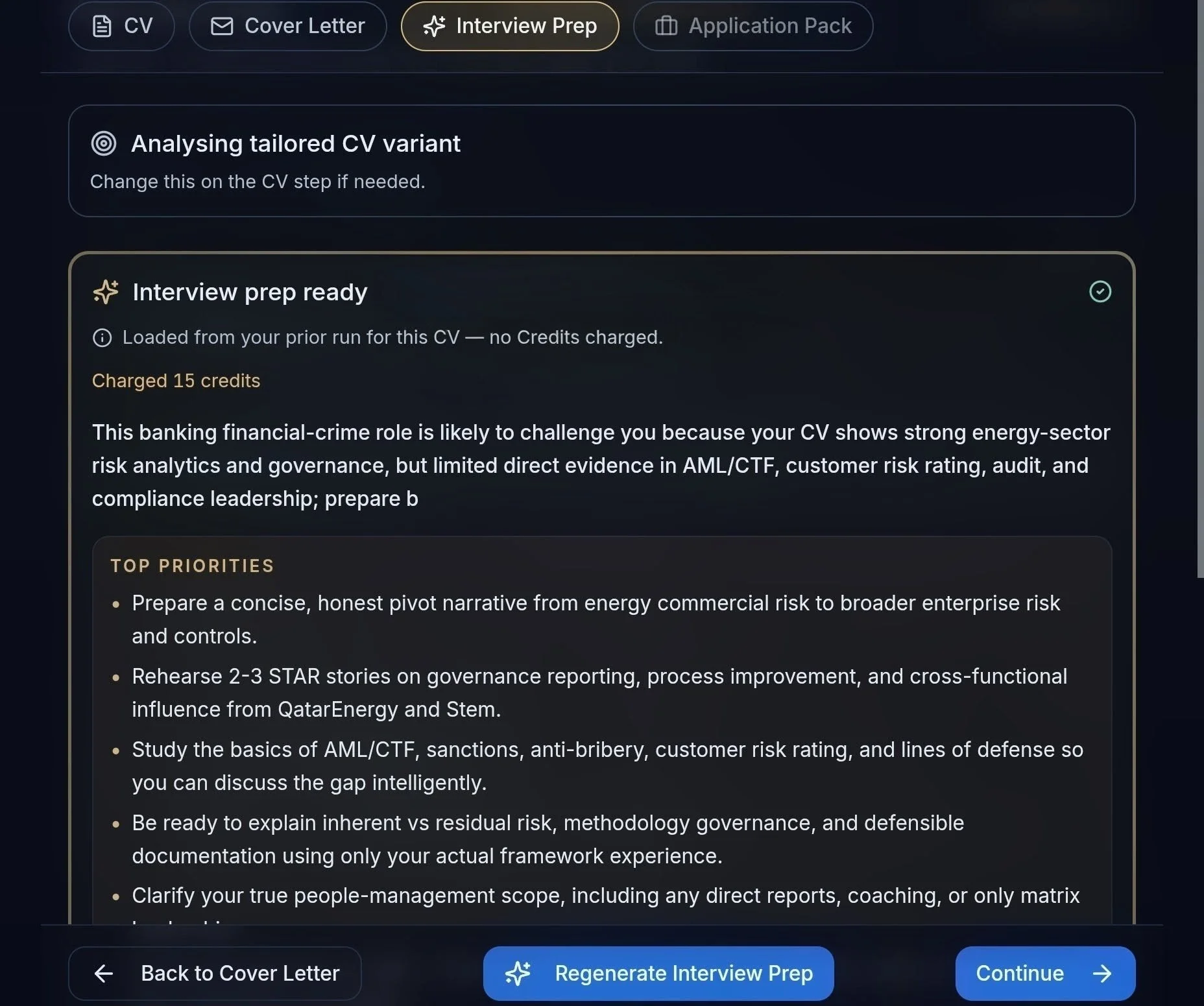 NDORFlow Interview Intelligence Pack — predictive questions, top priorities, and Narrative Defence Guidance drawn from the candidate's evidence chain.